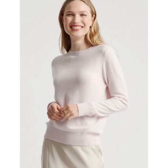 Quince Mongolian Cashmere Crewneck Sweater size M Minimal Pink - Picture 1 of 12